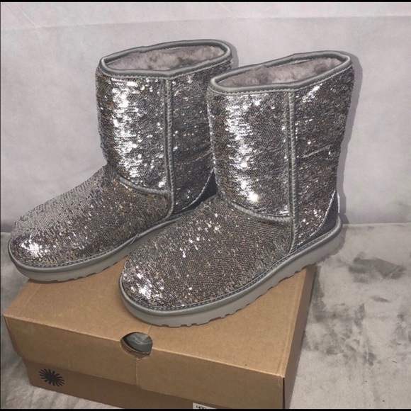 UGG Shoes - UGG Classic Short Cosmos Sequin SIL/GLD